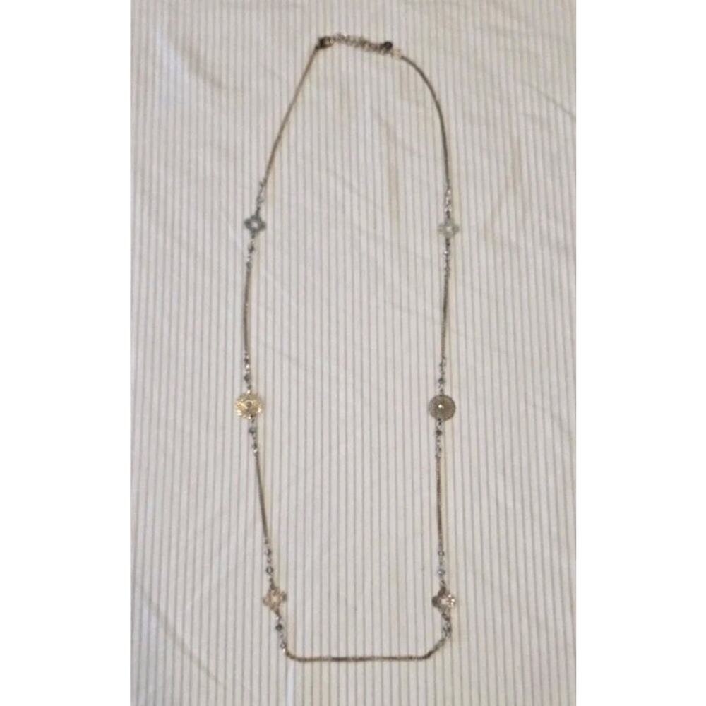 32 Inch Mixed Tones Metal Geometric Chain Necklace Liz Claiborne Fashion Jewelry